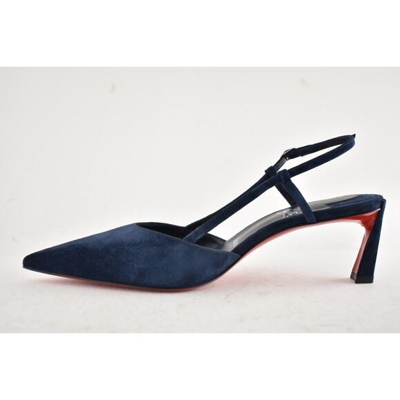 Christian Louboutin Condoroline 55 Marine Blue Slingback Strap Heel Pump 35.5 - Picture 10 of 14
